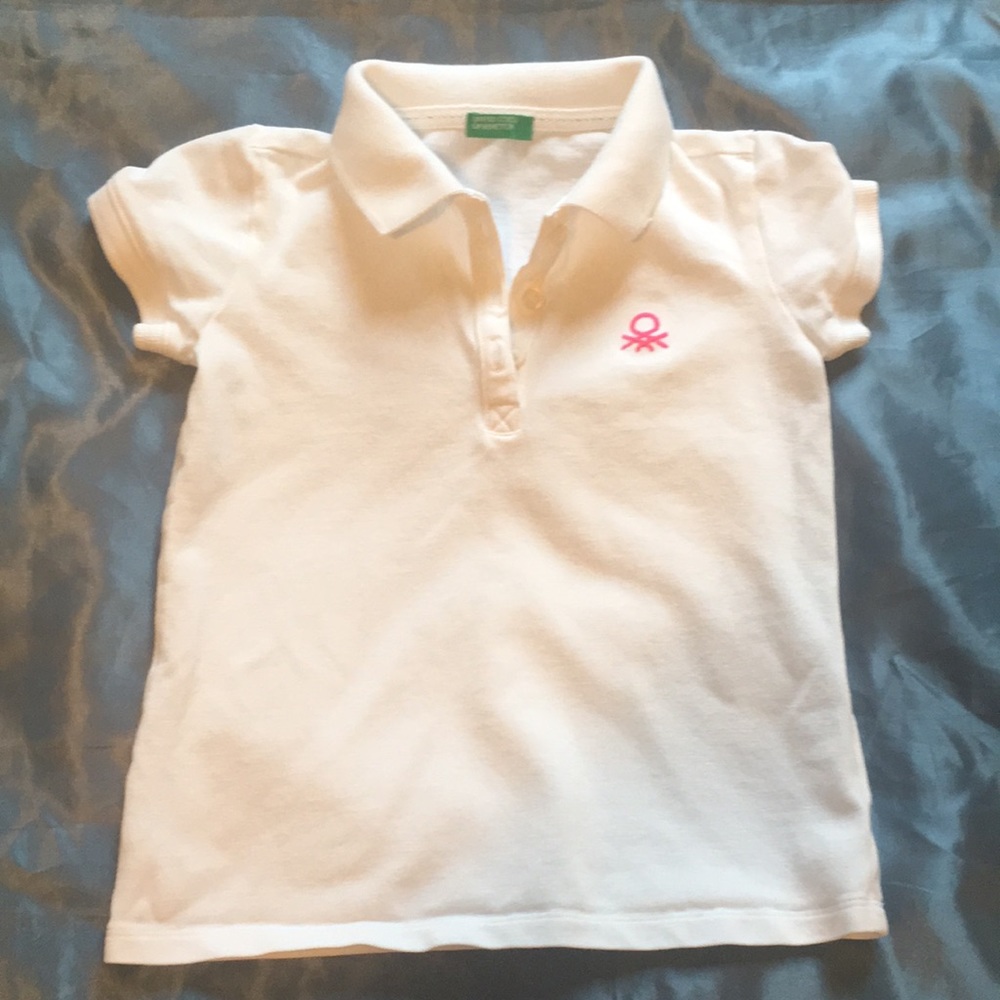 United Colors of Benetton White Girls’ Polo size XS (4T) EUC